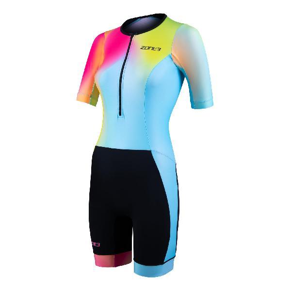 Foto van Zone3 Activate plus korte mouw trisuit neon/zwart dames S