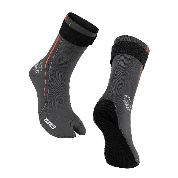 Foto van Zone3 Active-Flex swim sock grijs/oranje unisex