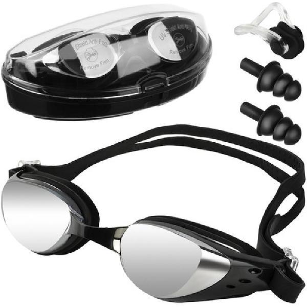 Foto van Zwembril - Zwembril Volwassenen - Zwembril Kinderen - Zwembril Kind - Duikbril - - lInclusief Hoes, Oortjes En Neusklem - Zwart