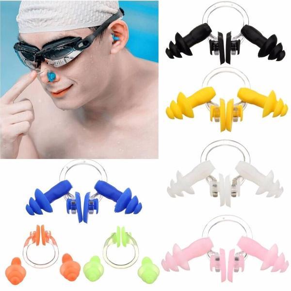 Foto van Zwemoordopjes / Oorpluggen Siliconen En Neusklem Blauw