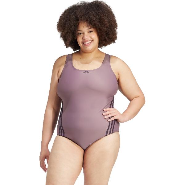 Foto van adidas Sportswear 3-Stripes Zwempak (Grote Maat) - Dames - Paars- 4X