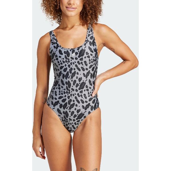 Foto van adidas Sportswear Essentials Animal Print U-Back Badpak - Dames - Zwart- 38