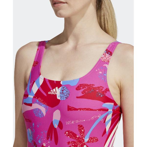 Foto van adidas Sportswear Floral 3-Stripes Badpak - Dames - Roze- 30
