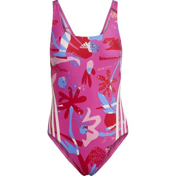Foto van adidas Sportswear Floral 3-Stripes Badpak - Dames - Roze- 40